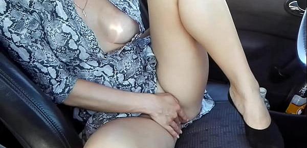  Car enjoy. Russian beautiful girl. Sweet masturbation in car. Big tits. Big nipples. Kriss Wou